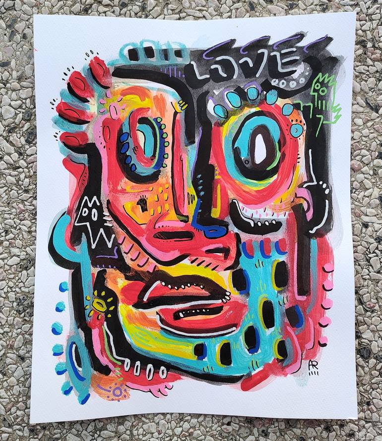 Original Modern Portrait Painting by Ángel Rivas