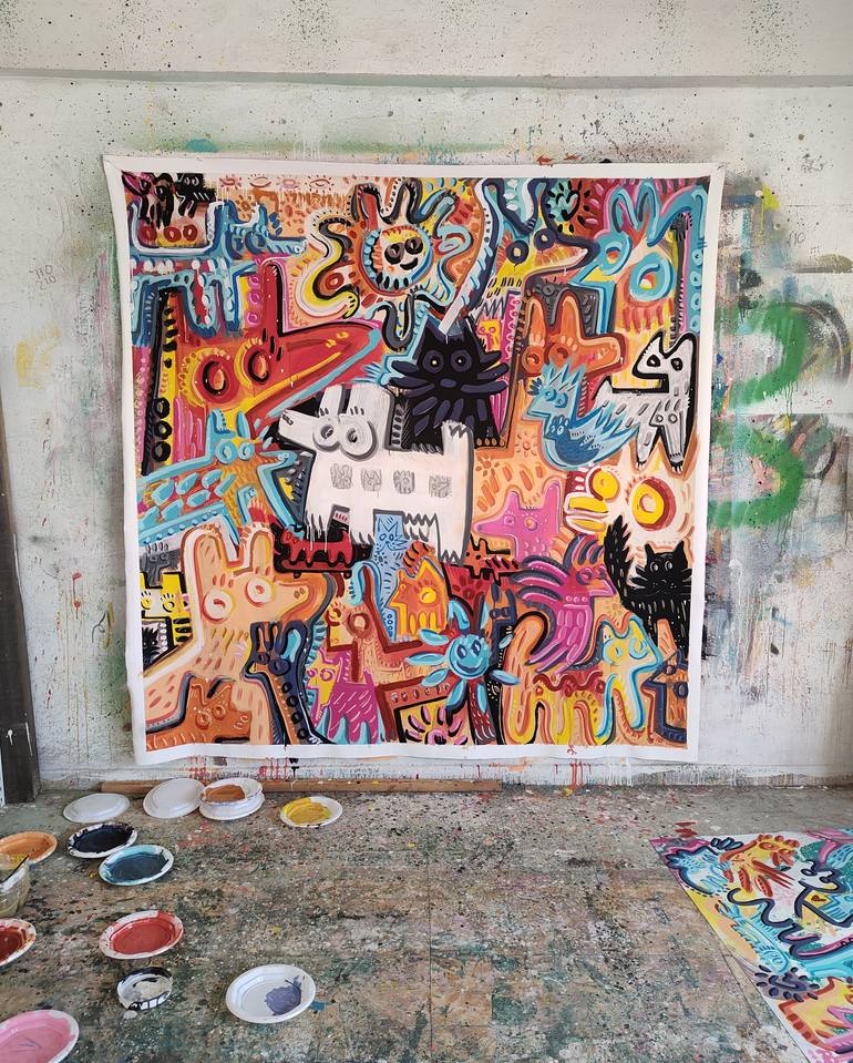 Original Expressionism Animal Painting by Ángel Rivas