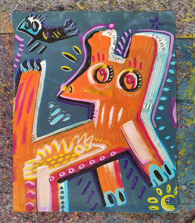 Original Pop Art Animal Painting by Ángel Rivas