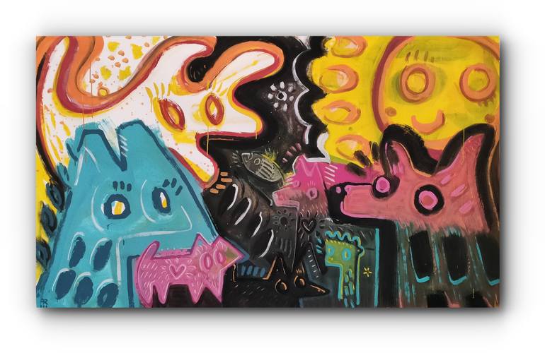 Original Expressionism Animal Painting by Ángel Rivas