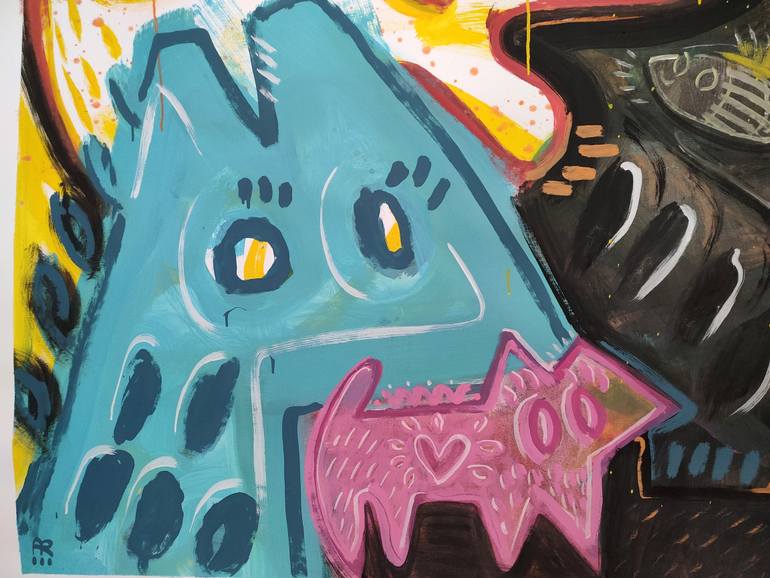 Original Expressionism Animal Painting by Ángel Rivas