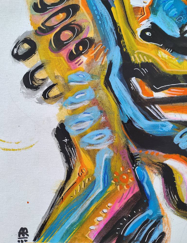 Original Abstract People Painting by Ángel Rivas