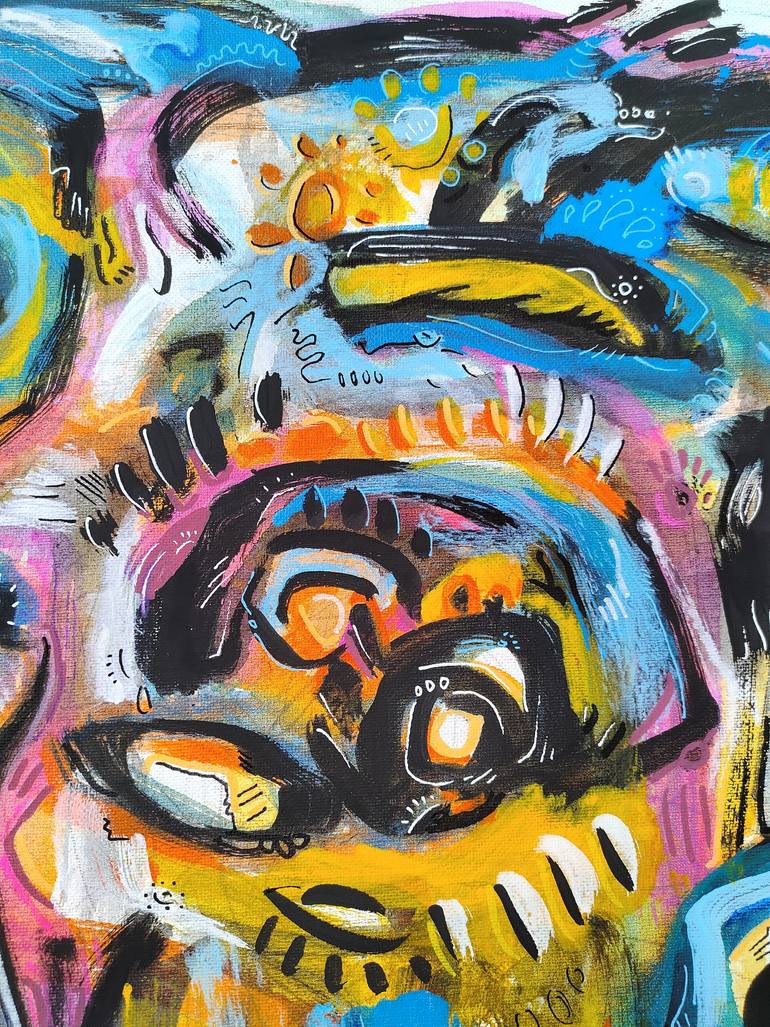 Original Abstract People Painting by Ángel Rivas