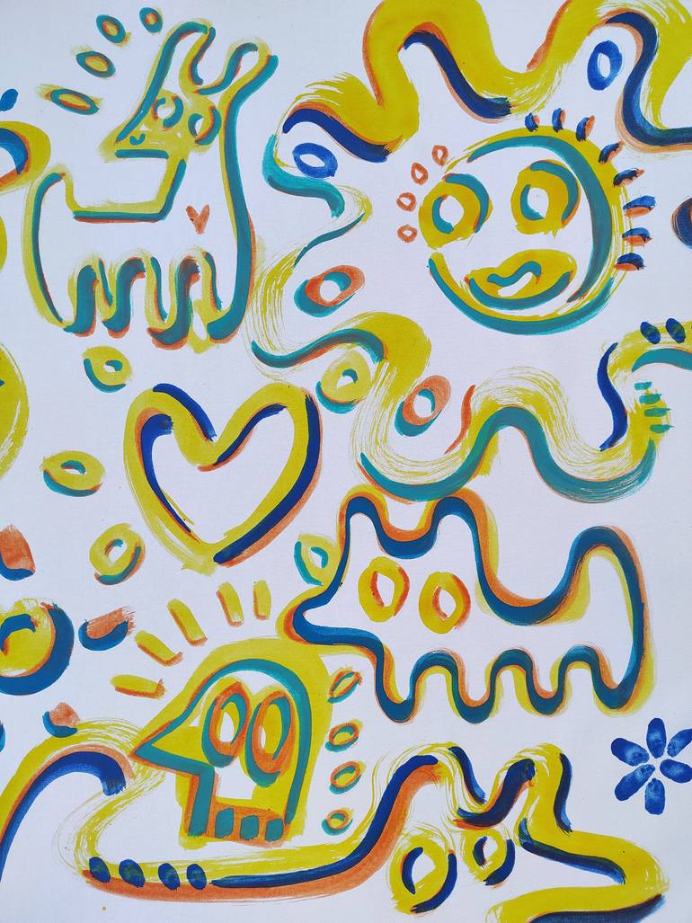 Original Pop Art Animal Painting by Ángel Rivas