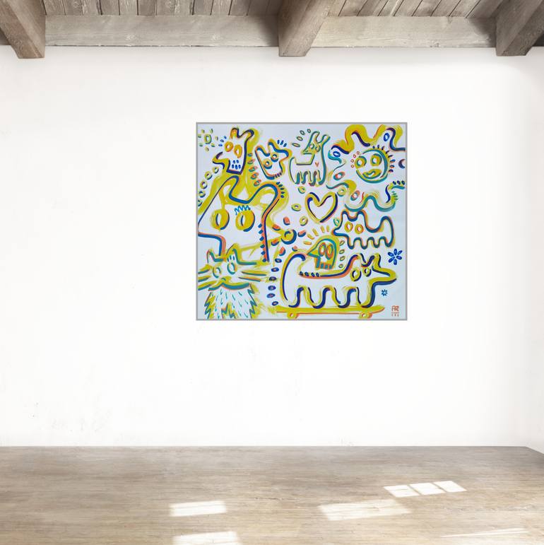 Original Pop Art Animal Painting by Ángel Rivas