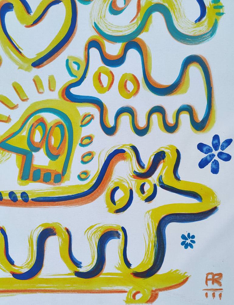 Original Pop Art Animal Painting by Ángel Rivas