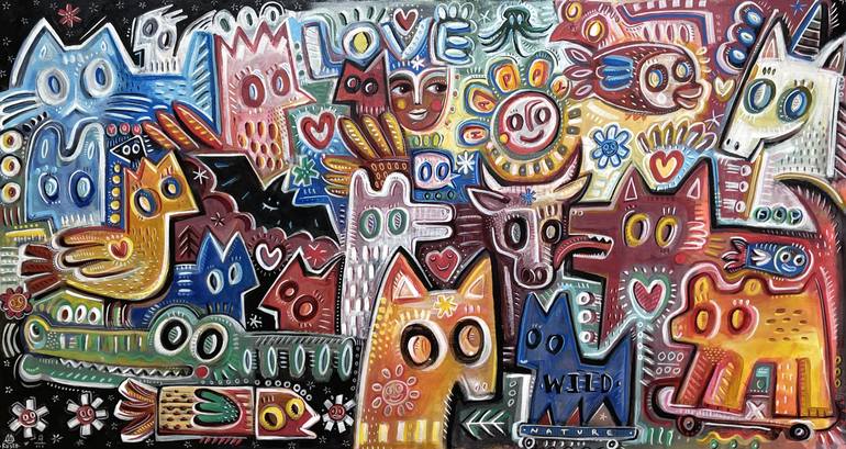 Original Modernism Animal Painting by Ángel Rivas