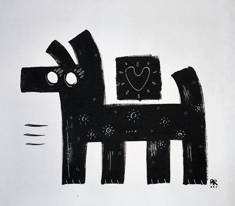 Original Modernism Animal Painting by Ángel Rivas