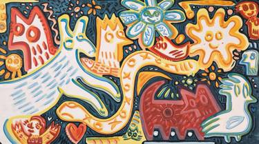 Original Abstract Animal Paintings by Ángel Rivas