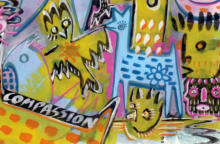 Original Expressionism Graffiti Painting by Ángel Rivas