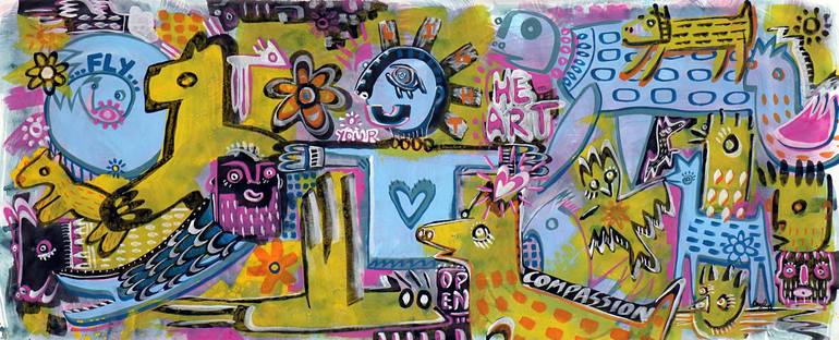 Original Expressionism Graffiti Painting by Ángel Rivas