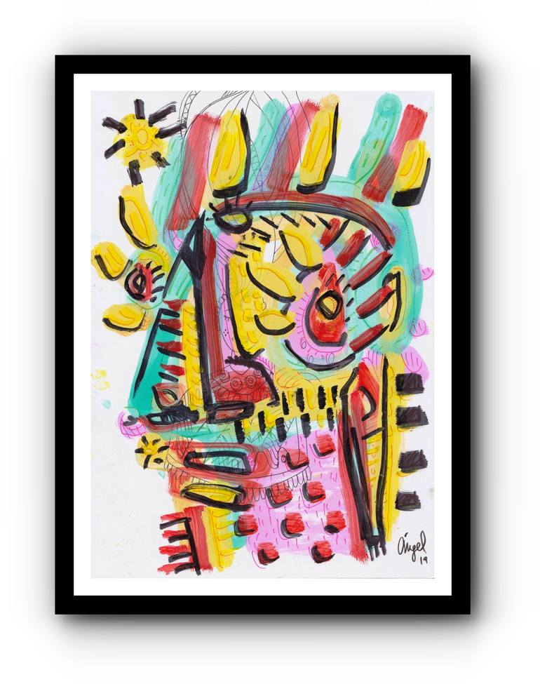 Original Expressionism Graffiti Painting by Ángel Rivas