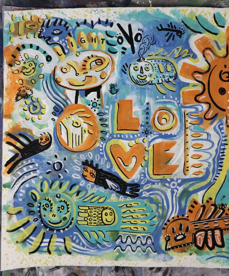 Original Expressionism Graffiti Painting by Ángel Rivas