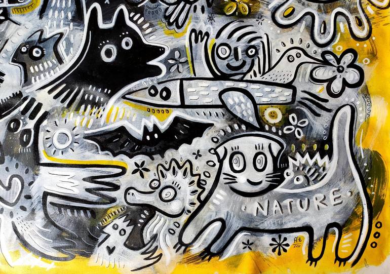 Original Expressionism Animal Painting by Ángel Rivas