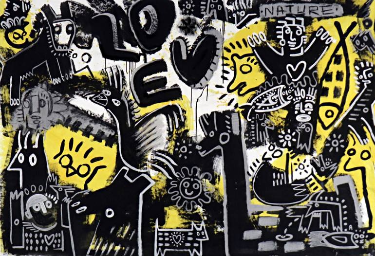 Original Expressionism Graffiti Painting by Ángel Rivas