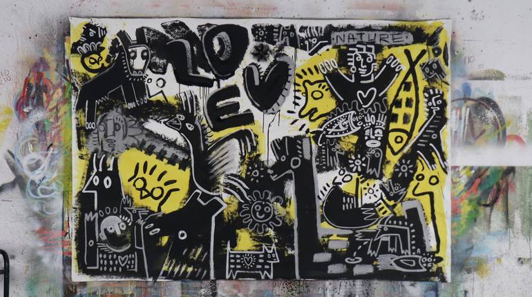 Original Expressionism Graffiti Painting by Ángel Rivas