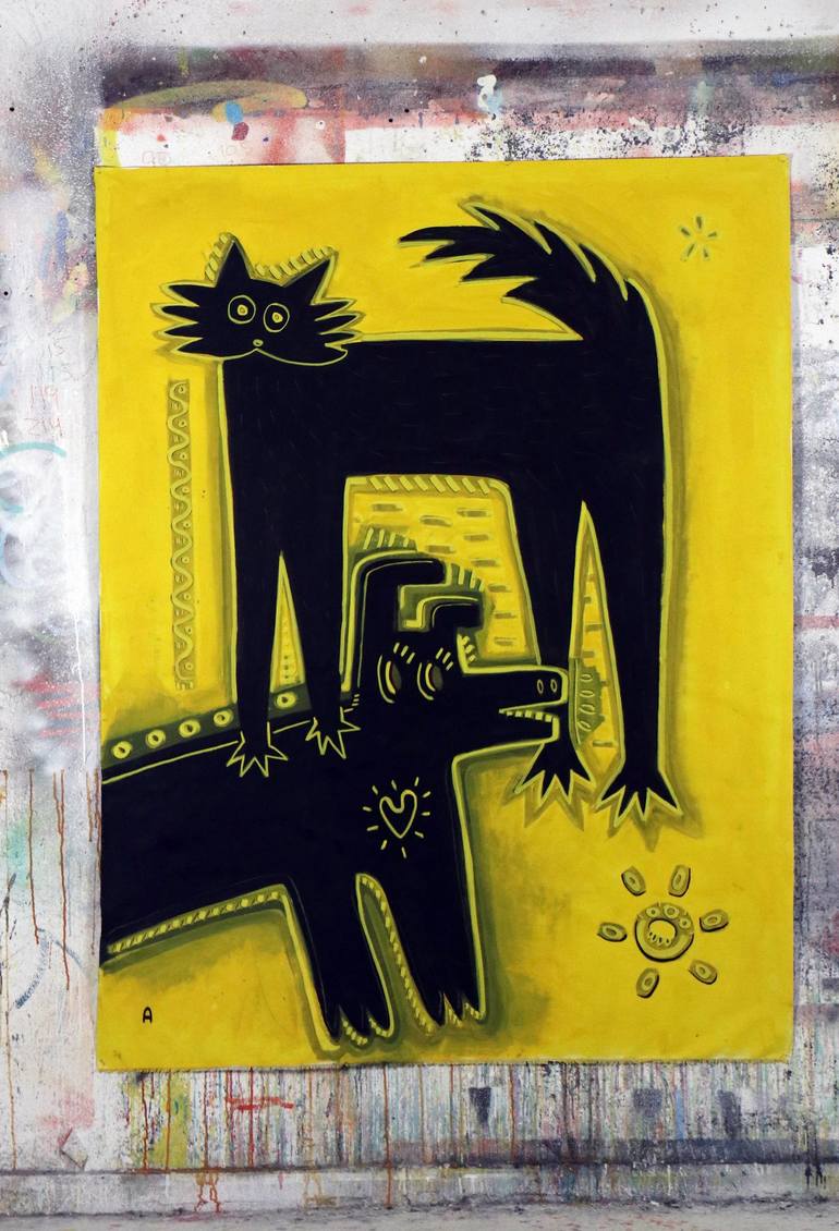 Original Expressionism Animal Painting by Ángel Rivas