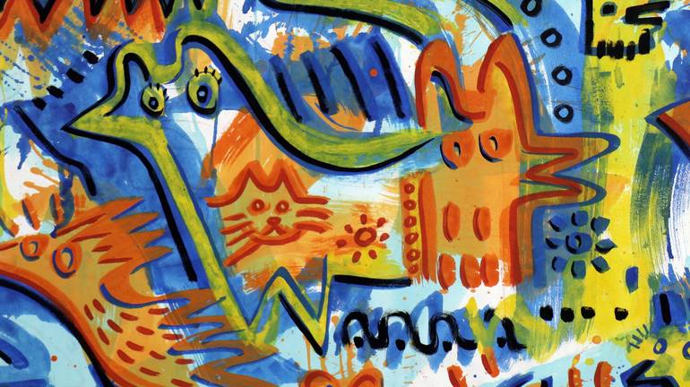 Original Expressionism Graffiti Painting by Ángel Rivas