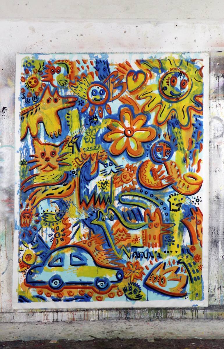 Original Graffiti Painting by Ángel Rivas