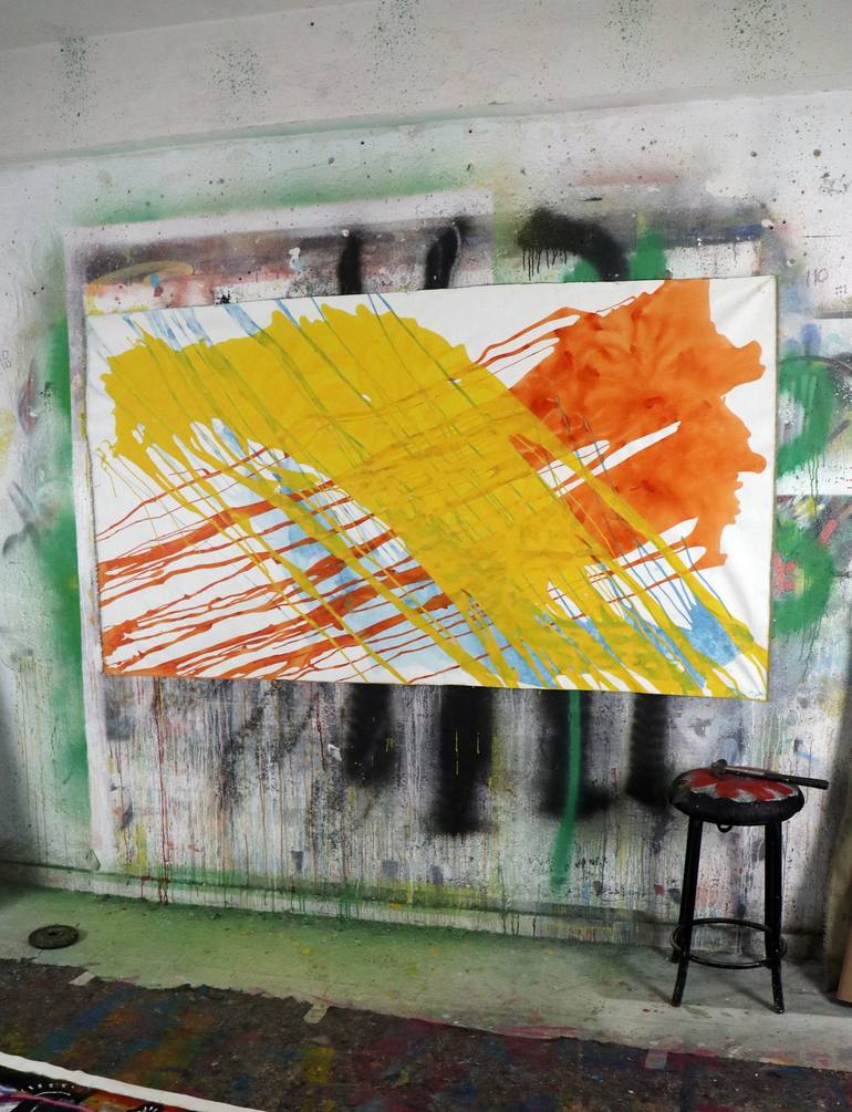 Original Modern Abstract Painting by Ángel Rivas