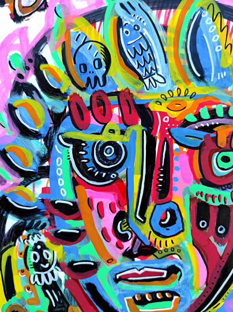 Original Expressionism People Painting by Ángel Rivas
