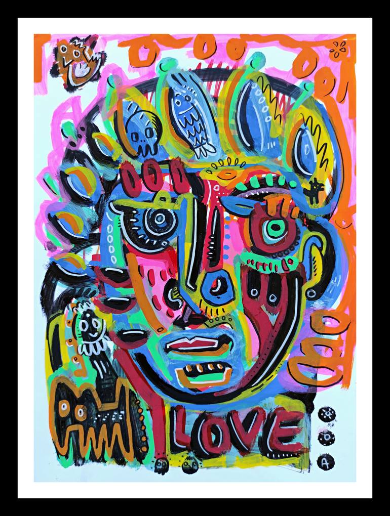 Original Expressionism People Painting by Ángel Rivas