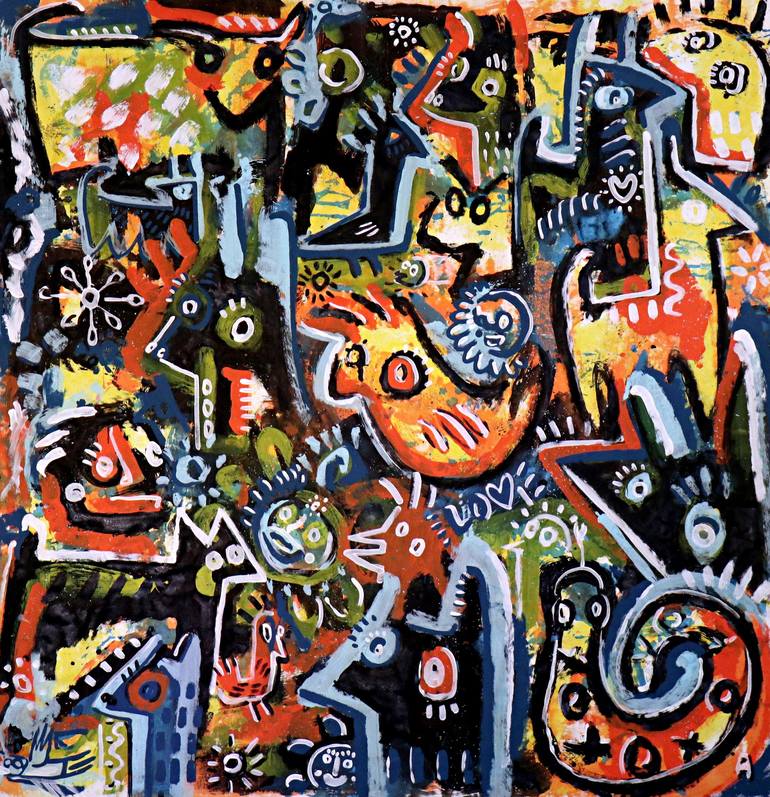 Original Expressionism Animal Painting by Ángel Rivas