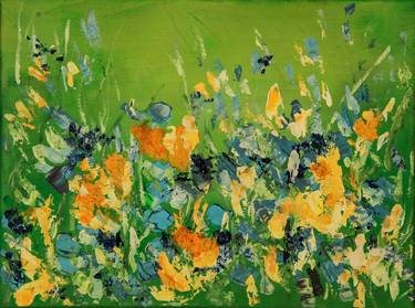 Print of Abstract Expressionism Floral Paintings by S Lan