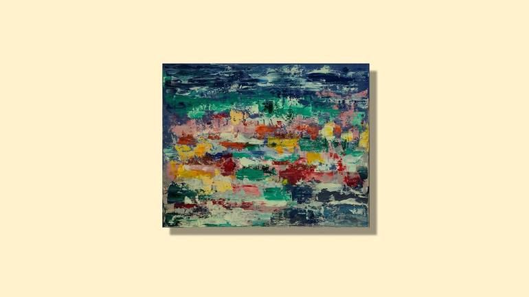 Original Abstract Beach Painting by S Lan