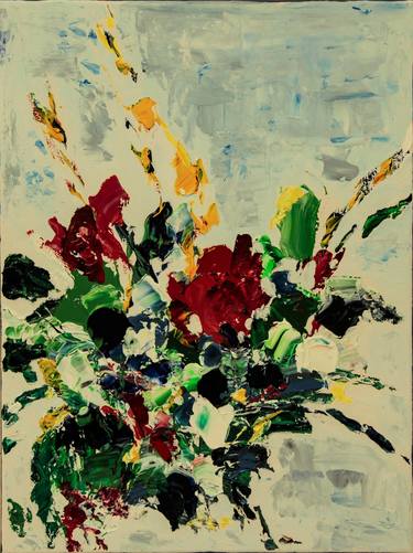 Original Abstract Expressionism Floral Paintings by S Lan