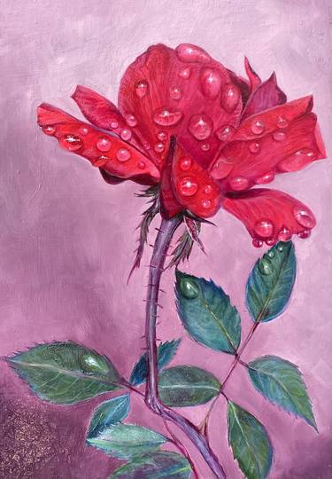 Original Photorealism Floral Paintings by Erika Lozano