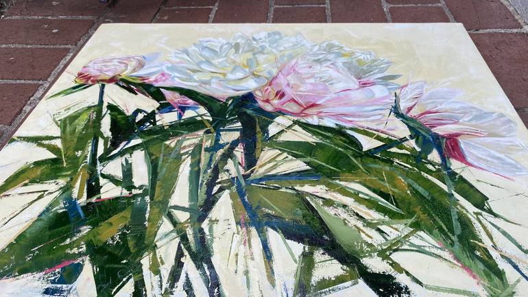 Original Abstract Expressionism Garden Painting by Erika Lozano