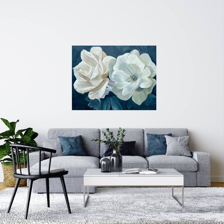 Original Fine Art Floral Painting by Erika Lozano