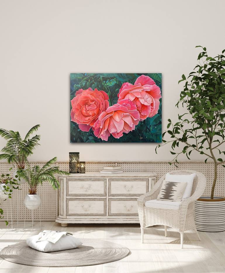 Original Realism Garden Painting by Erika Lozano