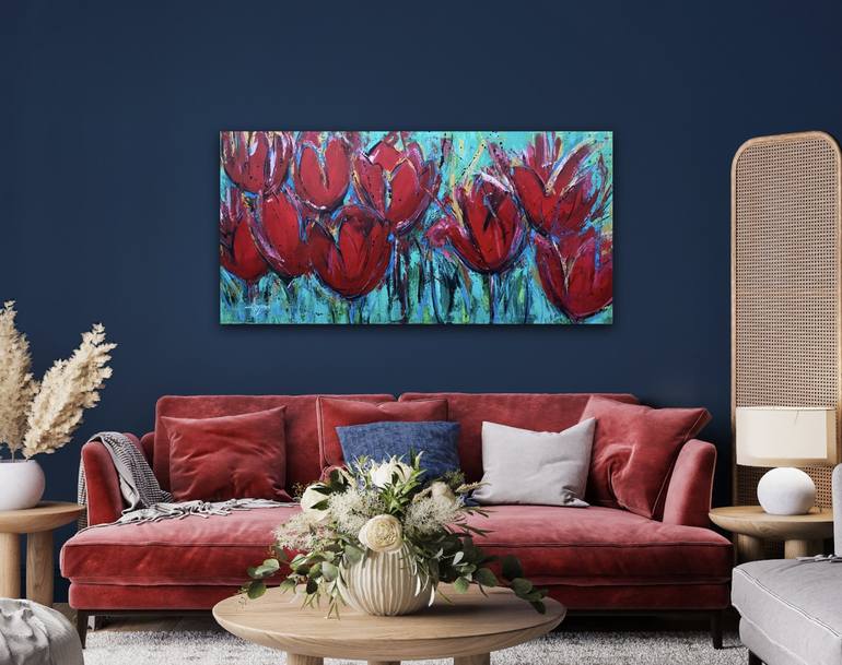 Original Abstract Garden Painting by Erika Lozano