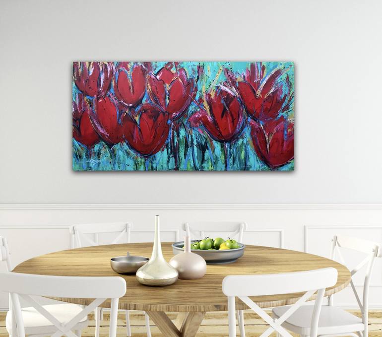 Original Abstract Garden Painting by Erika Lozano