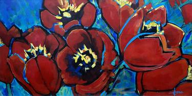 Original Abstract Floral Paintings by Erika Lozano