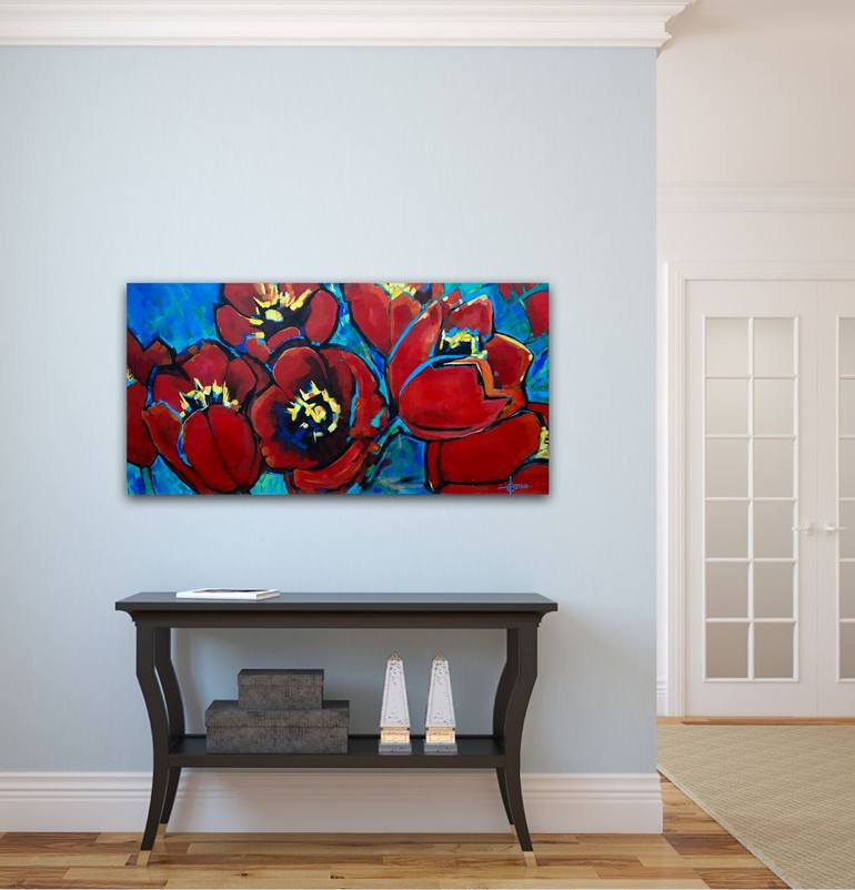 Original Abstract Floral Painting by Erika Lozano