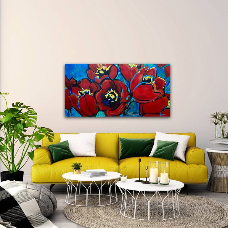 Original Abstract Floral Painting by Erika Lozano