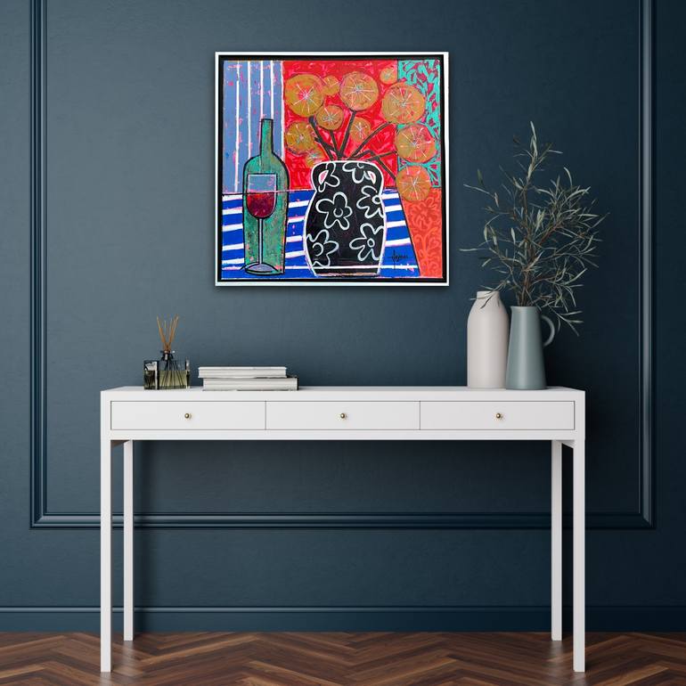 Original Abstract Expressionism Geometric Painting by Erika Lozano