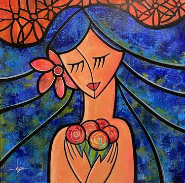Original Cubism Women Paintings by Erika Lozano