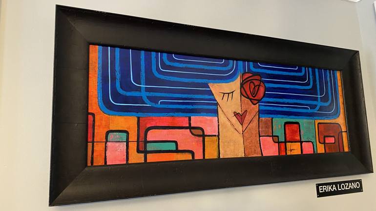 Original Cubism Geometric Painting by Erika Lozano