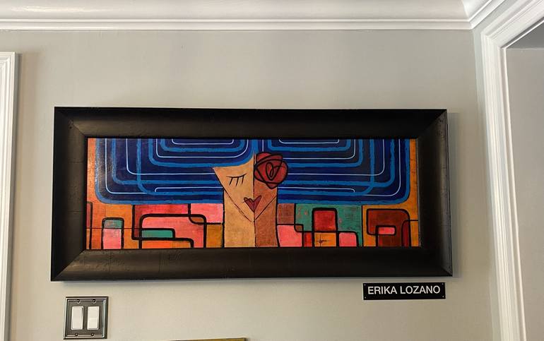 Original Cubism Geometric Painting by Erika Lozano