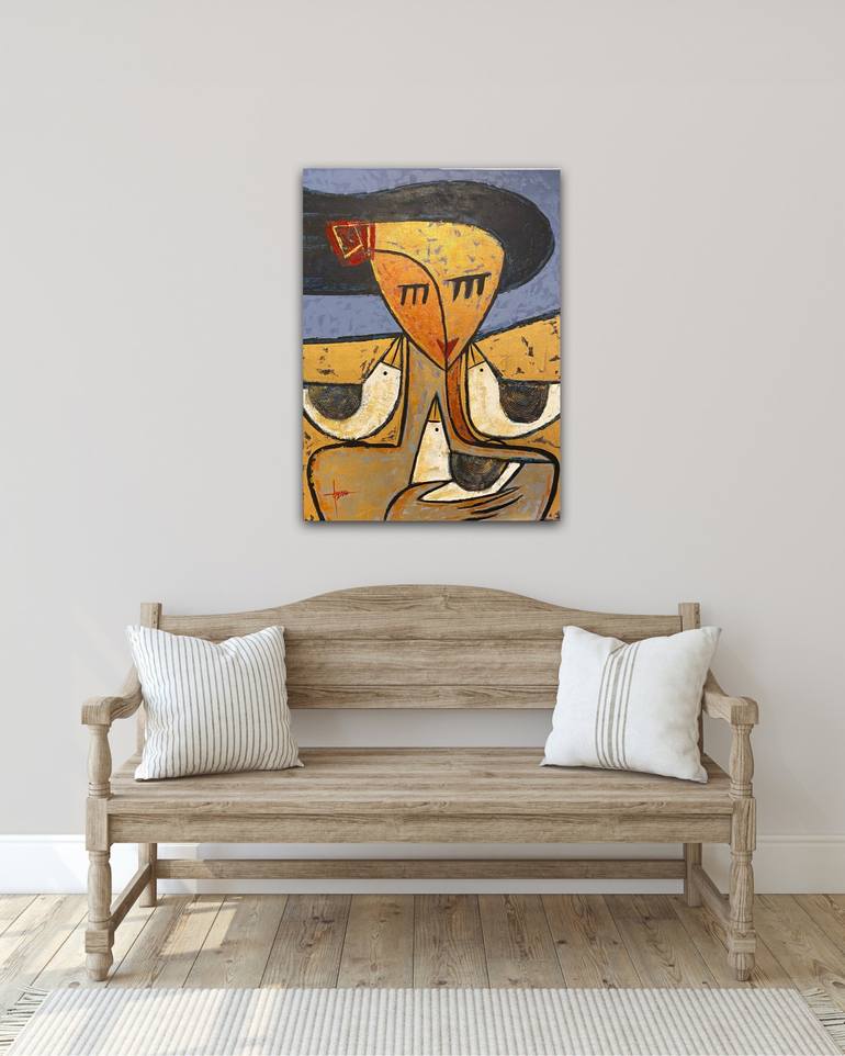 Original Cubism Women Painting by Erika Lozano