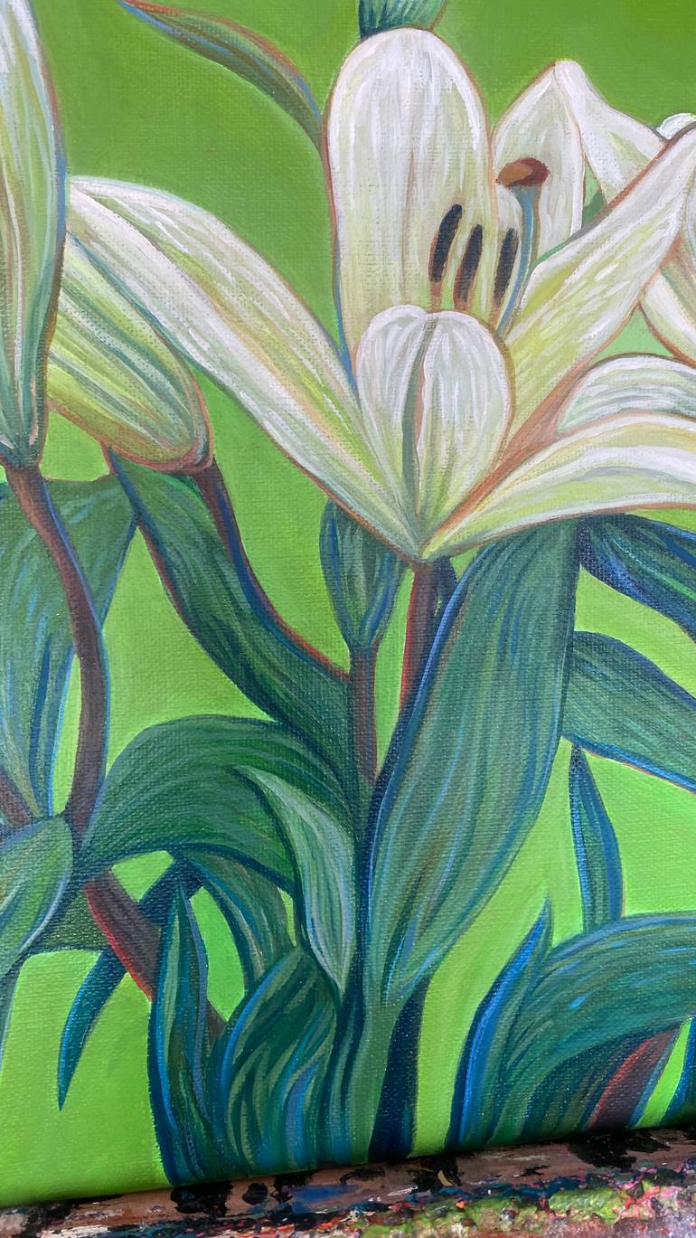 Original Contemporary Floral Painting by Erika Lozano