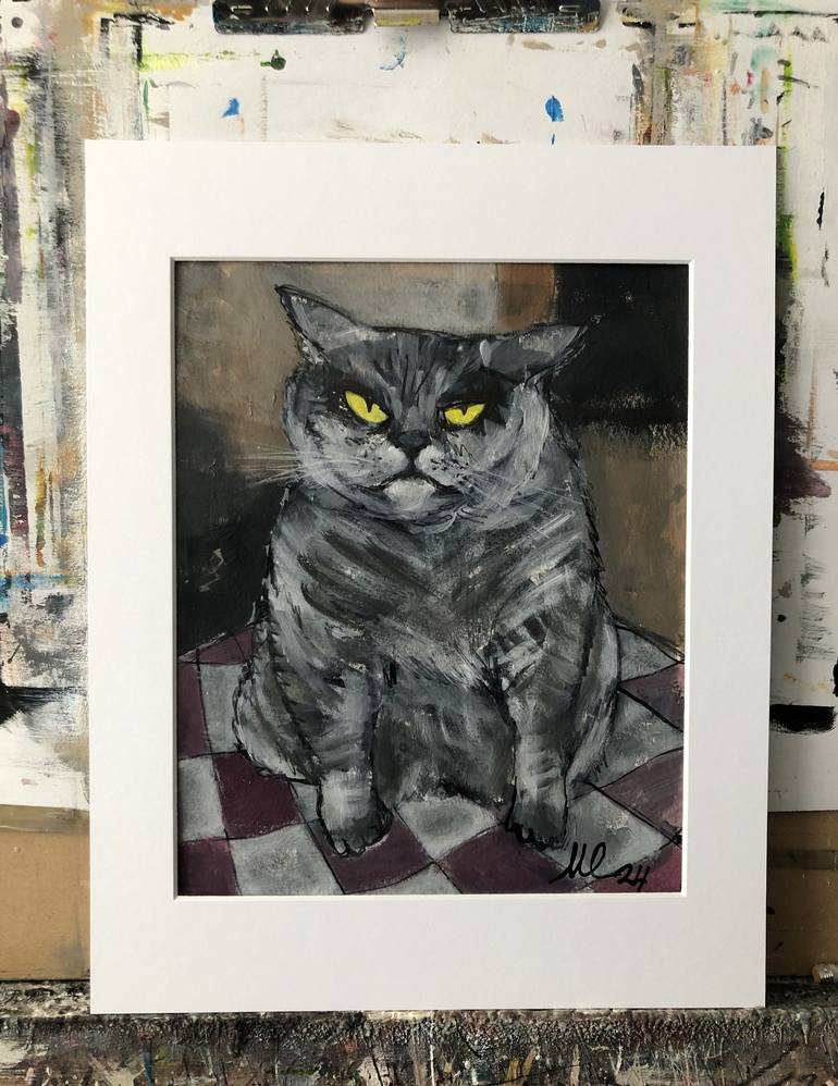 Original Cats Painting by Marina Egorova