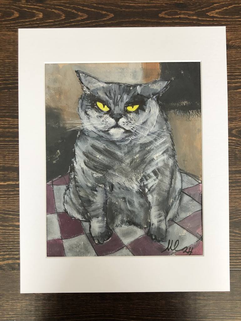 Original Contemporary Cats Painting by Marina Egorova