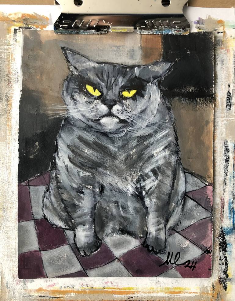 Original Cats Painting by Marina Egorova