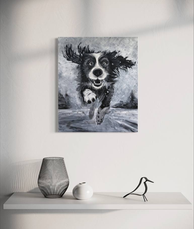 Original Black & White Animal Painting by Marina Egorova