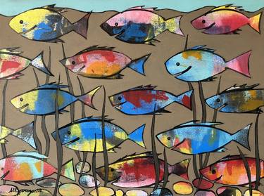 Print of Abstract Expressionism Fish Paintings by Marina Egorova